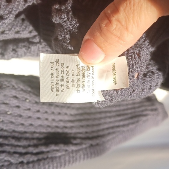 Sonoma Navy Open weave Crewneck Sweater - Picture 10 of 10